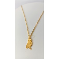 Ασημένιο κολιέ επιχρυσωμένο - Κουκουβάγια (SN146)